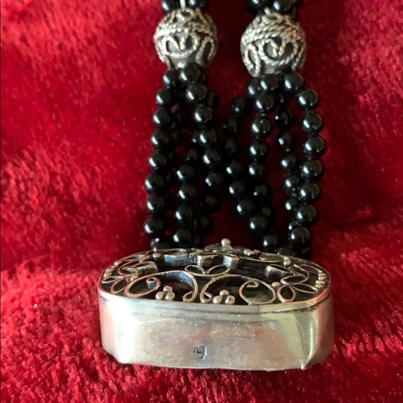 💕Necklace in Beautiful Sterling Silver Black Onyx - Picture 9 of 9